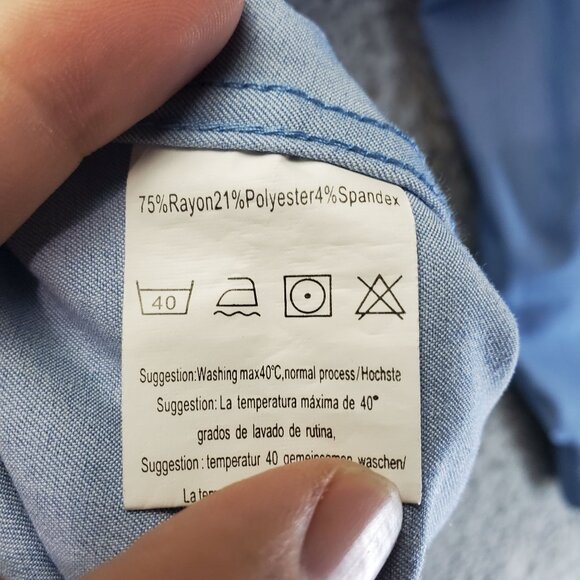 Coofandy Shirt Mens XL Light Blue Classic Button-Up Long Sleeve Casual - Picture 3 of 9